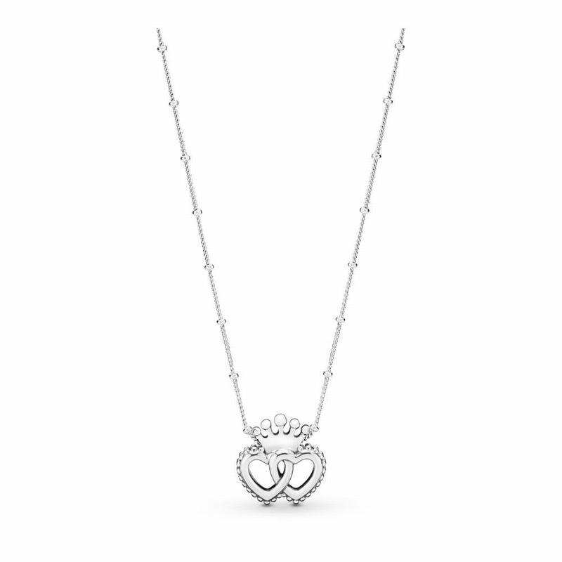 Pandora United Regal Hearts Necklace Ireland - Sterling Silver - 932681KGJ